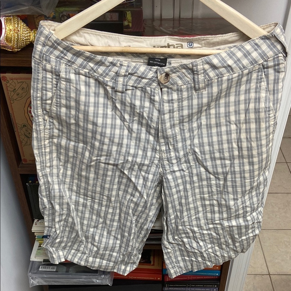 Vintage Gotcha Gray Plaid Bermuda Shorts